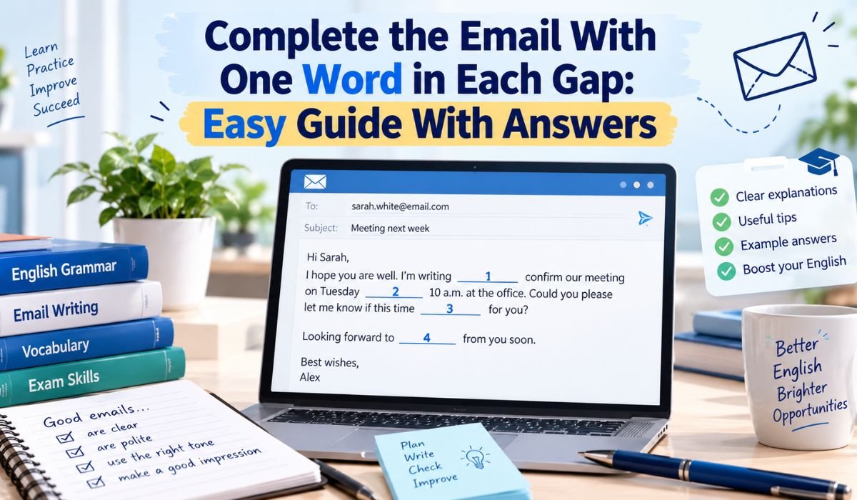complete the email with one word in each gap