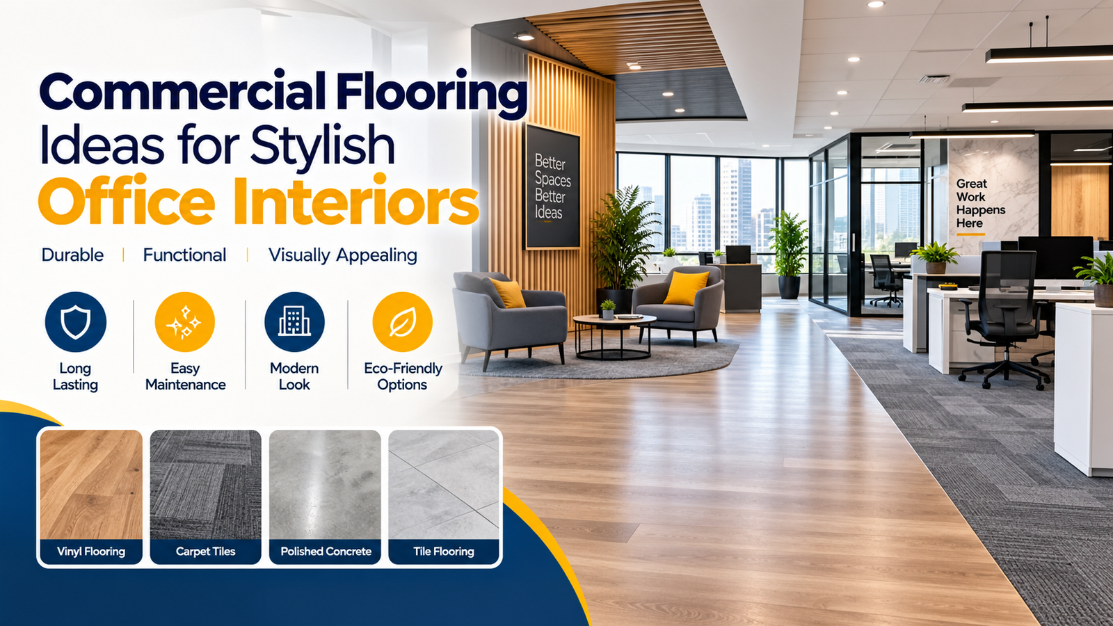 Commercial Flooring Ideas for Stylish Office Interiors