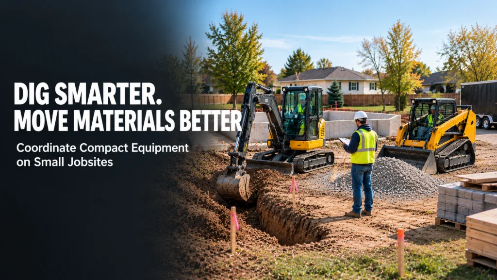 Coordinating Digging and Material Handling on Small Construction Sites